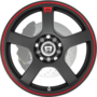 MR116 FS5 Matte Black Red Racing Stripe Wheels