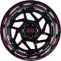 GD14 GLOSS BLACK RED Wheels