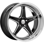 Image of LENSO Wheels D1SF-LOW Black with Mirror Lip and Chamfer
