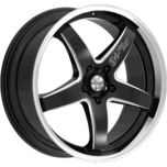 Image of LENSO Wheels PROJECT-D1R BLACK WITH LASER TEXT MIRROR LIP EDGE SPOKE BALL CUT