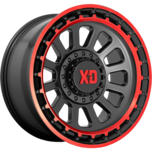 Image of XD Wheels XD856 OMEGA Satin Black Machined Lip With Red Tint