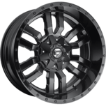 Image of FUEL OFFROAD Wheels SLEDGE 1-PIECE MATTE BLACK GLOSS BLACK LIP