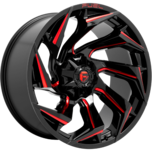 Image of FUEL OFFROAD Wheels REACTION GLOSS BLACK MILLED WITH RED TINT