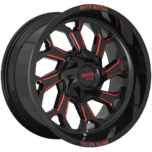 Image of Moto Metal Wheels MO999 Gloss Black Milled With Red Tint