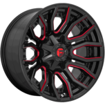 Image of FUEL OFFROAD Wheels RAGE GLOSS BLACK RED TINTED CLEAR