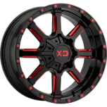 Image of XD Wheels XD838 MAMMOTH Gloss Black Milled With Red Tint Clear Coat