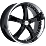 JARAMA GLOSS BLACK W/ MIRROR CUT LIP Wheels