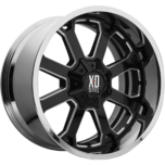 Image of XD Wheels XD202 BUCK 25 Gloss Black Milled Center Chrome Lip