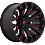 Image of FUEL OFFROAD Wheels QUAKE GLOSS BLACK MILLED RED TINT