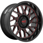 Image of Moto Metal Wheels MO805 Gloss Black Milled With Red Tint