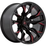 Image of FUEL OFFROAD Wheels FLAME 5 GLOSS BLACK MILLED WITH RED