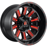 Image of FUEL OFFROAD Wheels HARDLINE GLOSS BLACK RED TINTED CLEAR