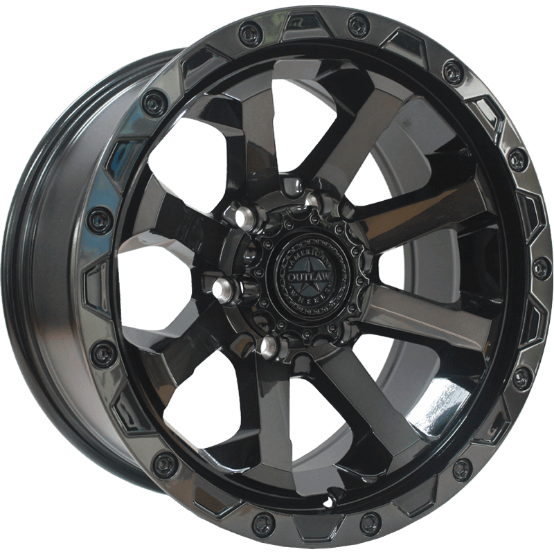 Image of American Outlaw Wheels CAPONE Gloss Black Tinted Face