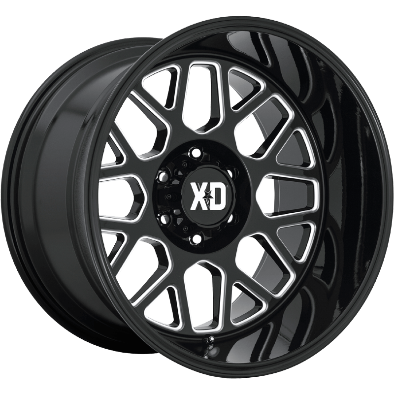 XD849 GRENADE 2 Gloss Black Milled Wheels