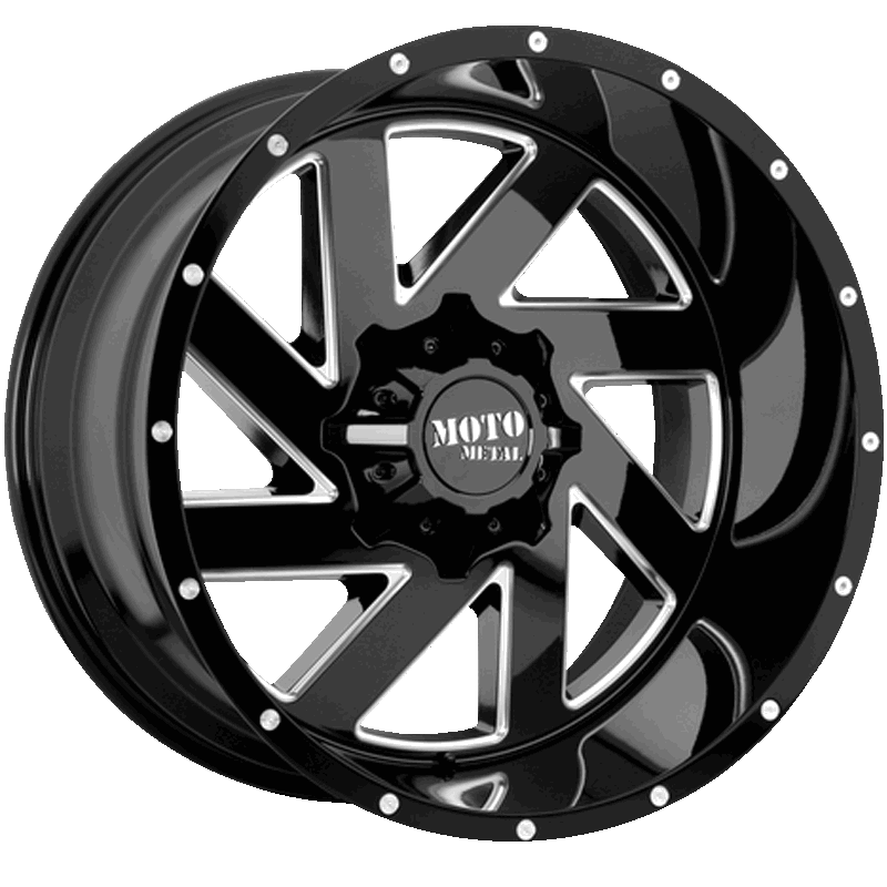 MO988 MELEE Gloss Black Milled Wheels