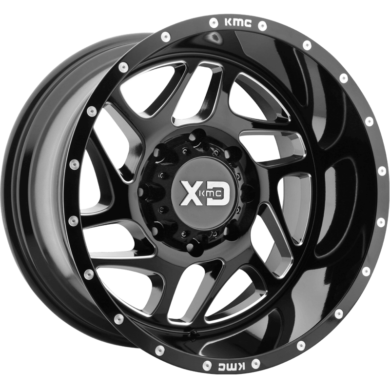 XD836 FURY Gloss Black Milled Wheel