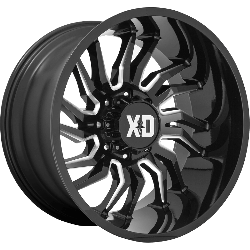 XD858 TENSION Gloss Black Milled Wheel