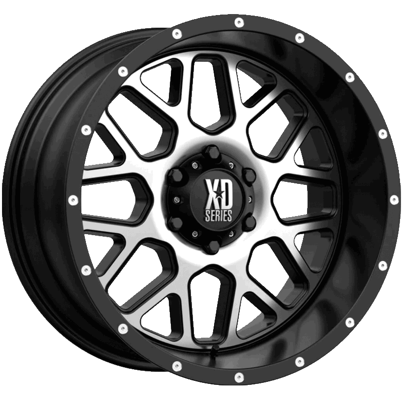 XD820 GRENADE Satin Black Machined Face Wheel