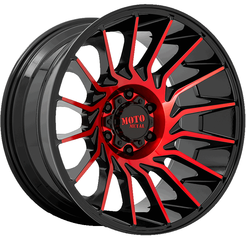 MO807 Gloss Black Machined With Red Tint Gloss Black Machined With Red Tint