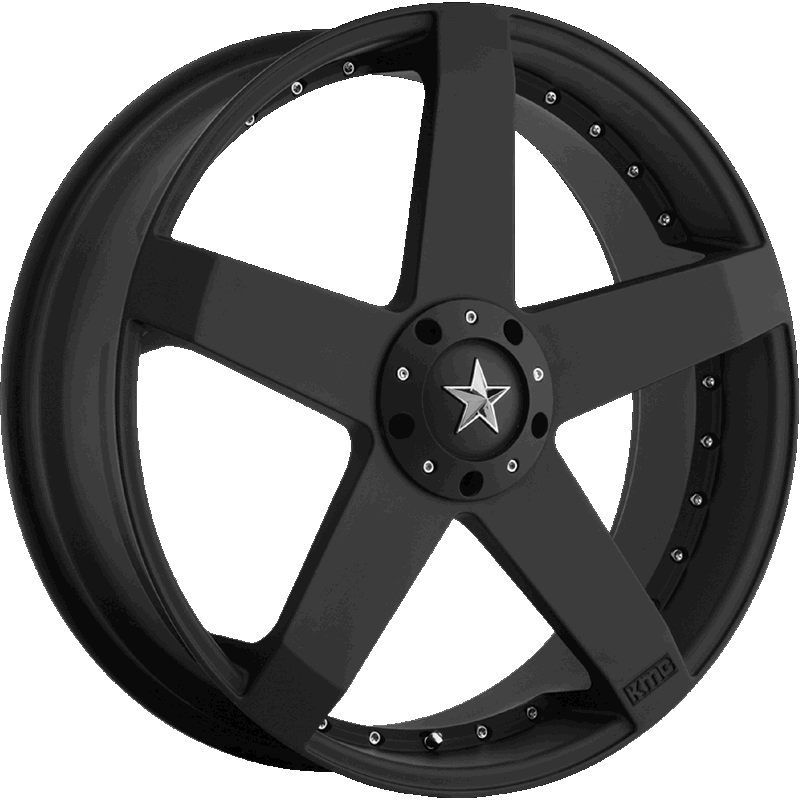 KM775 ROCKSTAR CAR Matte Black Wheels