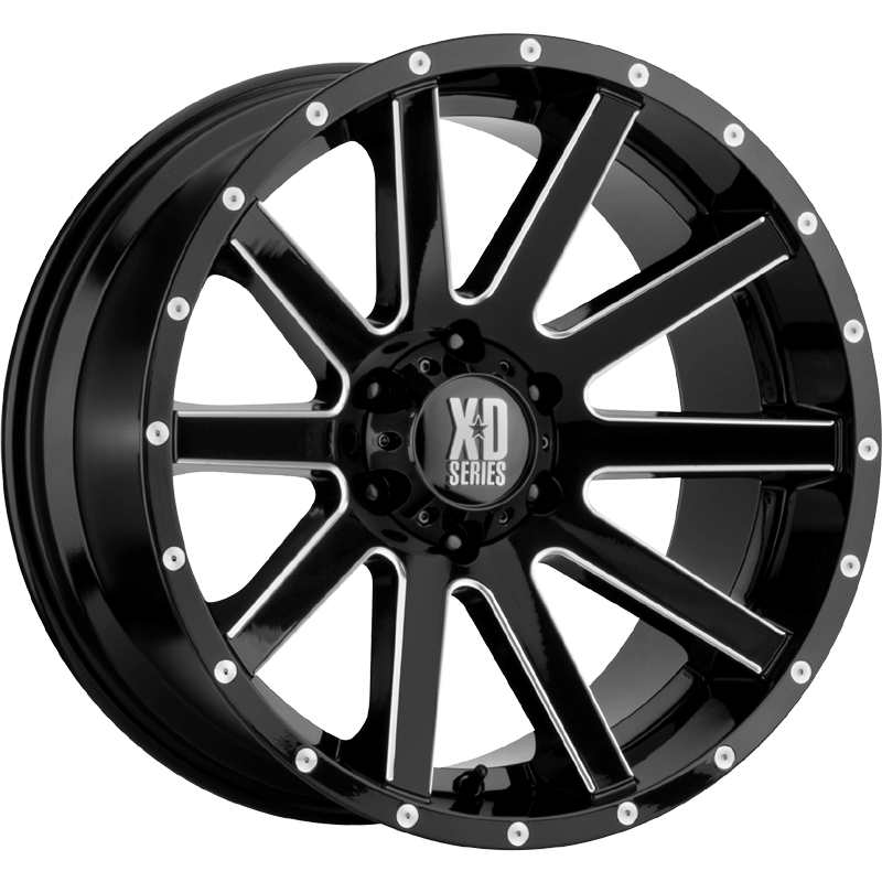 XD818 HEIST Gloss Black Milled Wheels