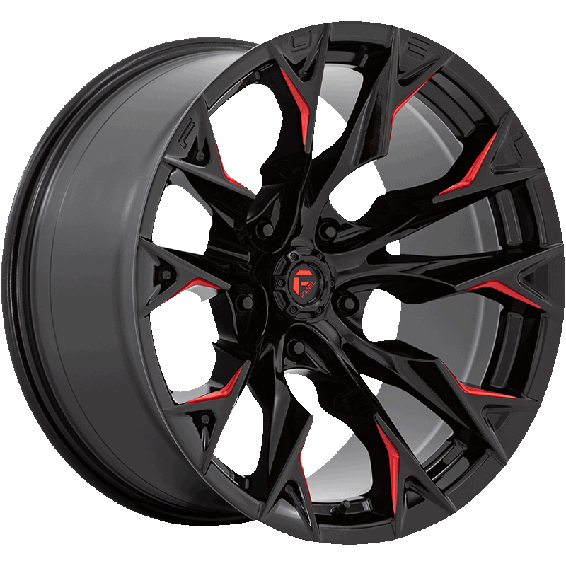 FLAME 5 GLOSS BLACK MILLED WITH RED Wheel
