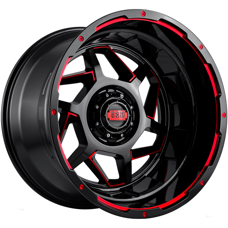 GD14 GLOSS BLACK RED Wheels