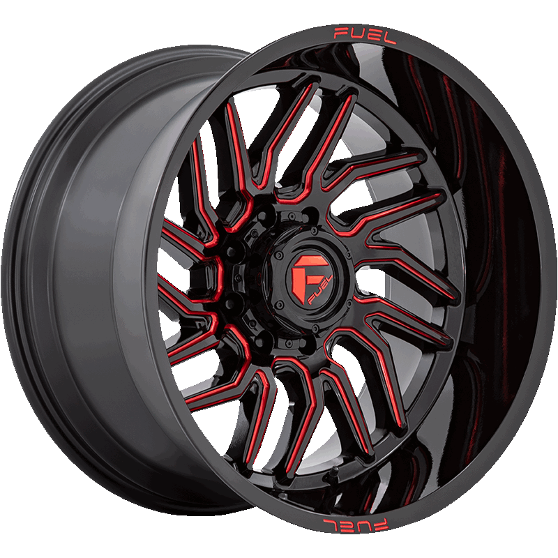 Image of FUEL OFFROAD Wheels HURRICANE GLOSS BLACK MILLED RED TINT