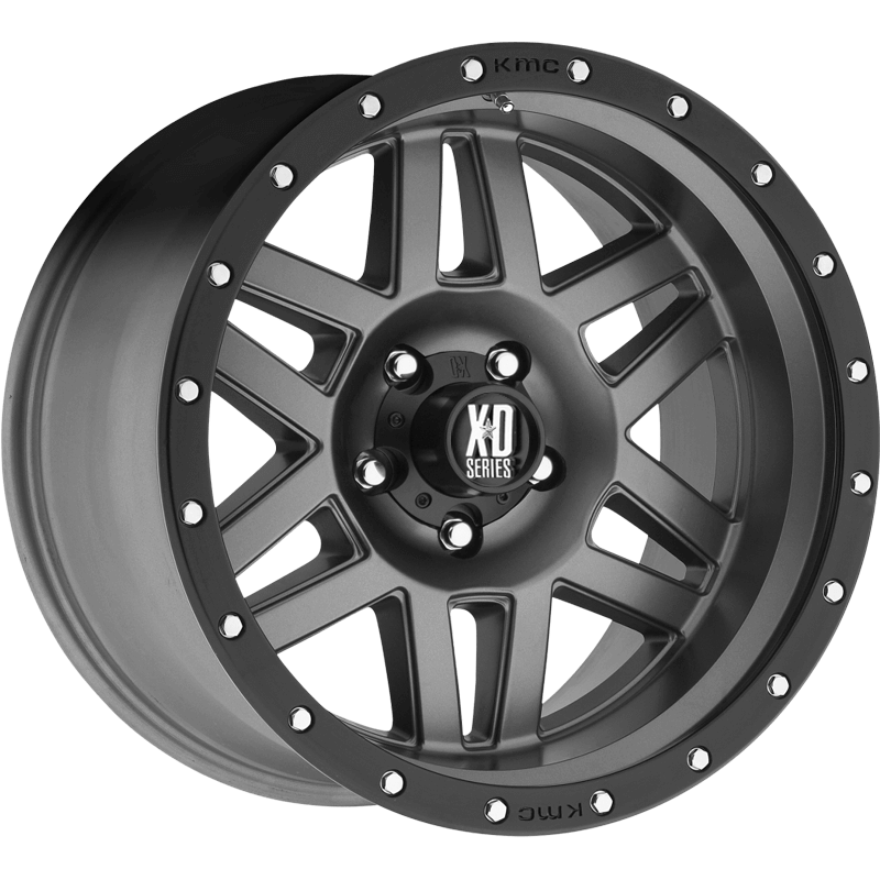 Image of XD Wheels XD128 MACHETE Matte Gray Black Ring