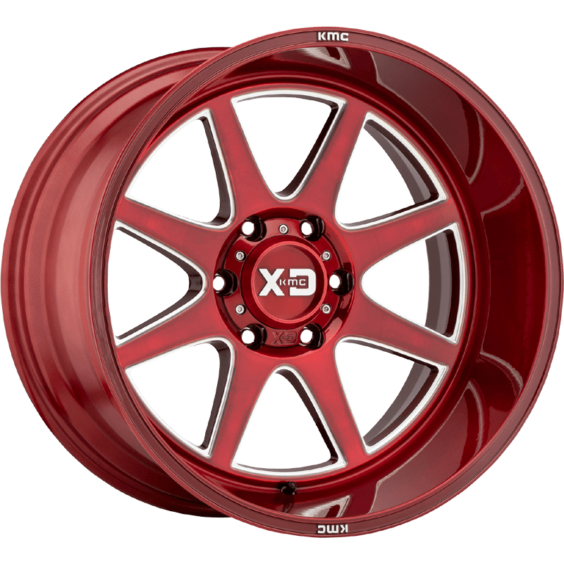 Image of XD Wheels XD844 PIKE Brushed Red With Milled Accent