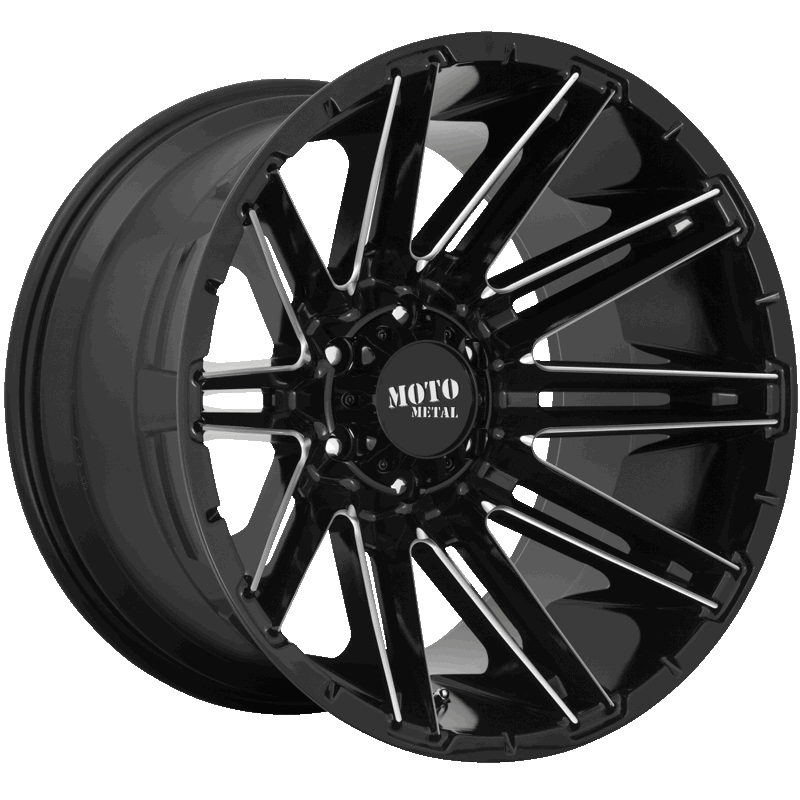 MO998 KRAKEN Gloss Black Milled Wheels